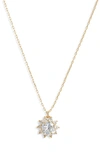 Kate Spade Sunny Crystal Halo Pendant Necklace In Clear.