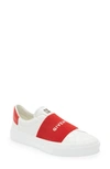 Givenchy White & Red City Sport Low-top Sneakers In White Red