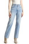 Slvrlake London High Waist Straight Leg Jeans In Light Wash