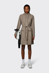 Rains Waterproof Long Rain Jacket In Taupe