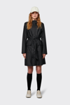 Rains Curve Self-tie Shell Jacket In Black