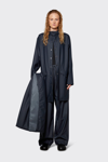 Rains Waterproof Hooded Long Rain Jacket In Navy