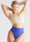 Yummie Gaia High Waist Bikini Bottom Swimsuit In Royal Blue
