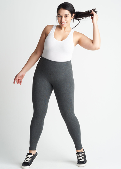 Yummie Rachel Compact Full Length Legging In Heather Charcoal