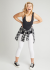 Yummie Gloria Ankle Shaping Legging - Cotton Stretch In White