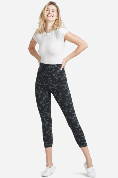 Yummie Gloria Ankle Shaping Legging - Cotton Stretch In Heather Charcoal Camo