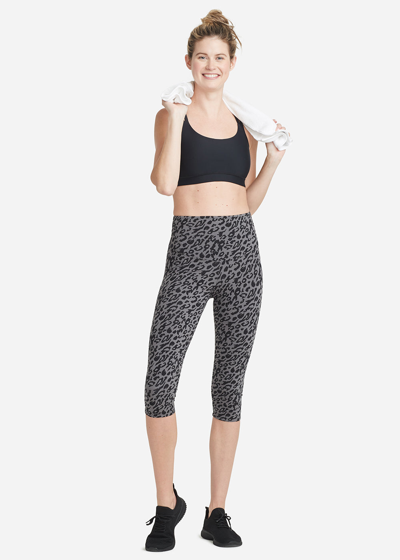 Yummie Talia Capri Shaping Legging - Cotton Stretch In Leopard Print Castlerock