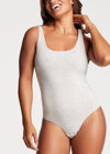 Yummie Ruby Scoop Neck Bodysuit In Heather Grey