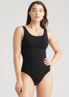 Yummie Ruby Seamlessly Shaped Thong Bodysuit In Black