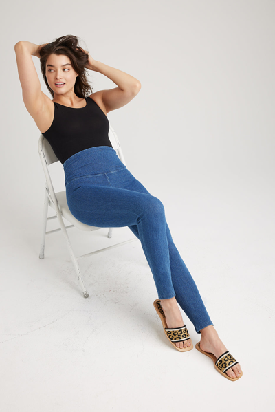 Yummie Denim Shaping Legging In Mid Wash