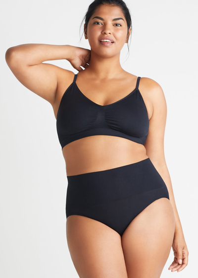 Yummie V-neck Bralette - Seamless In Black