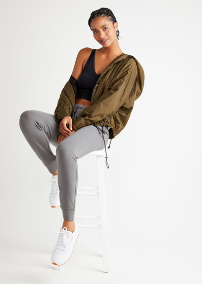 Yummie Slim Leg Lounge Jogger - Baby French Terry In Gargoyle With Pockets