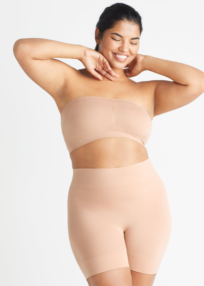 Yummie Bria Comfortably Curved Smoothing Short - Seamless Briefs In Almond