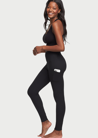 Yummie Rachel Shaping Legging With Side Pockets - Cotton Stretch In Black