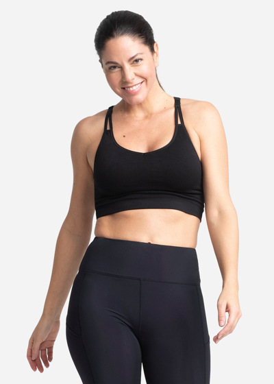 Yummie Whitney Unlined Low Impact Bra - Cooling Active In Black
