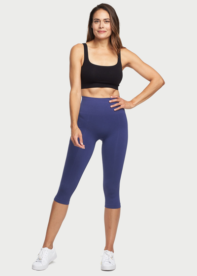 Yummie Morgan Seamless Capri Shaping Legging In Deep Cobalt