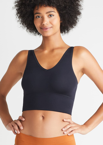 Yummie Claudia Comfortably Curved Longline Bra Top - Seamless In Black