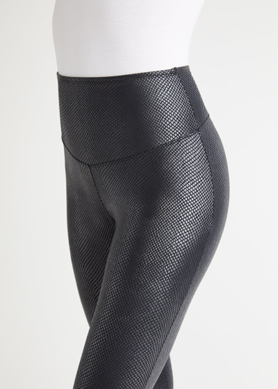 Yummie Katia Snake Print Shaping Legging - Faux Leather In Black