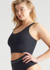 Yummie Jules Cropped Ribbed Bralette In Black