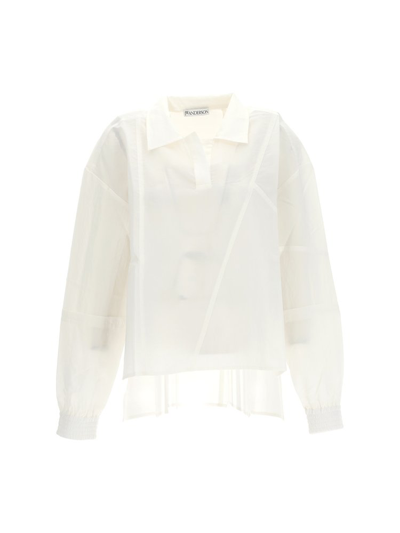 Jw Anderson Patchwork Drop Shoulder Blouse In White