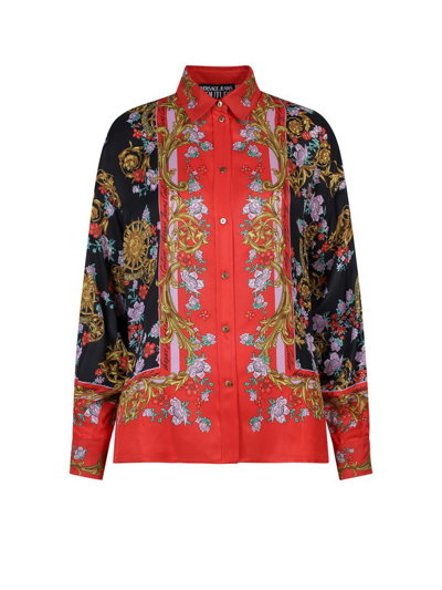 Versace Jeans Couture Sun Flower Garland-print Shirt In Red