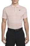 Nike Men's Dri-fit Adv Tiger Woods Striped Golf Polo In Light Soft Pink/ Black