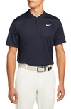 Nike Dri-fit Victory Blade Collar Polo In Obsidian/ White