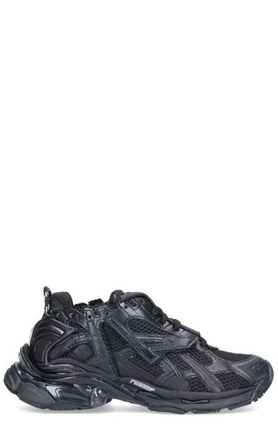 Balenciaga Lace-up Runner Sneakers In Black