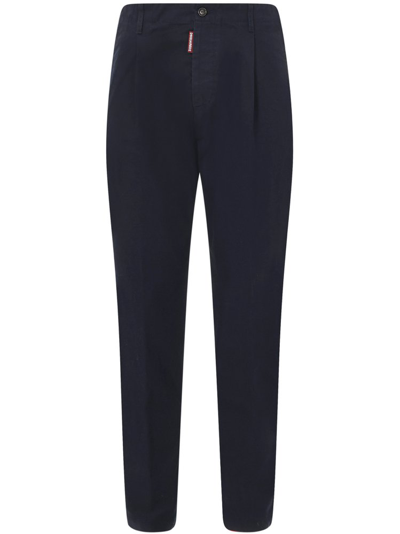 Dsquared2 Cropped Tapered Trousers In Navy