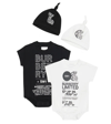 Burberry Baby Set Of 2 Cotton Bodysuit And Beanies In Black