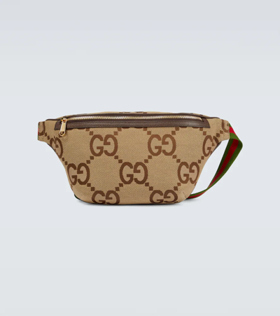 Gucci Jumbo Gg Belt Bag In Beige