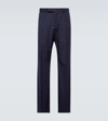 Gucci Horsebit-print Straight-leg Trousers In Bluette/beige