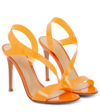 Gianvito Rossi Metropolis Plexi Strappy Slingback Sandals In Mango+mango