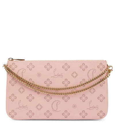 Christian Louboutin Women's Loubila Perforated Leather Pouch-on-chain In Rosy Rosy