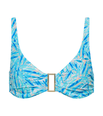 Melissa Odabash Bel Air Bikini Top In Blue Leaf