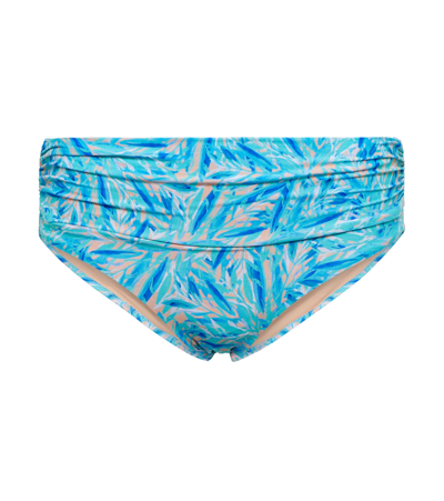 Melissa Odabash Bel Air Printed Bikini Bottoms In Blue Leaf