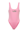 Rotate Birger Christensen Cismione Logo Swimsuit In Fuschia Pink