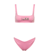 Rotate Birger Christensen Pearla Logo Bikini In Fuschia Pink