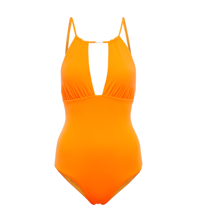 Melissa Odabash Phuket Halterneck Swimsuit In Orange