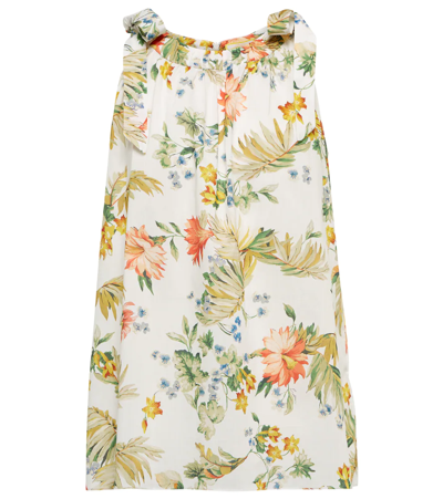 Erdem Vacation Maia Floral Cotton Top In White