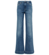 7 For All Mankind Dojo Ultra High Waist Wide Leg Jeans In Light Blue