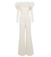 SAFIYAA FEATHER-TRIMMED JUMPSUIT