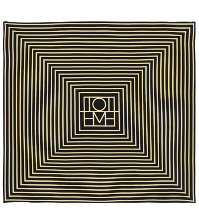 Totême Logo Silk Scarf In Black And White