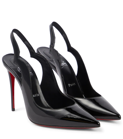 Christian Louboutin Hot Chick Leather Slingback Pumps In Black/lin Black