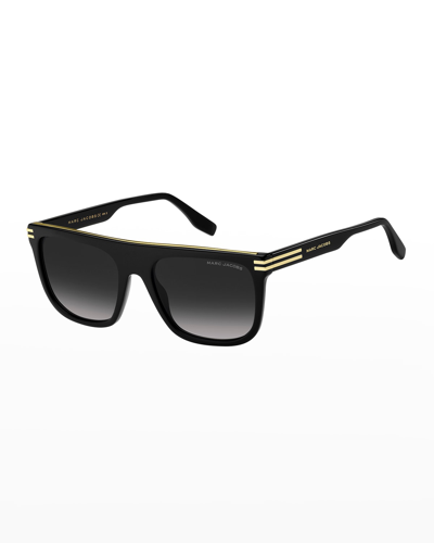 Marc Jacobs Rectangle Acetate Sunglasses In Black