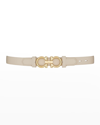 Ferragamo Gancini-buckle Leather Rolo Belt In Bone