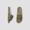 Burberry Logo Detail Two-tone Slides In Dark Fern Green
