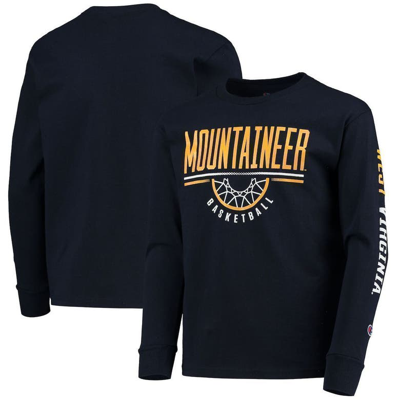 Champion Kids' Youth  Navy West Virginia Mountaineers Basketball Long Sleeve T-shirt
