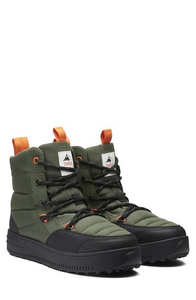 Swims Men's Snow Runner Water-resistant Quilted Boots In Olive/black