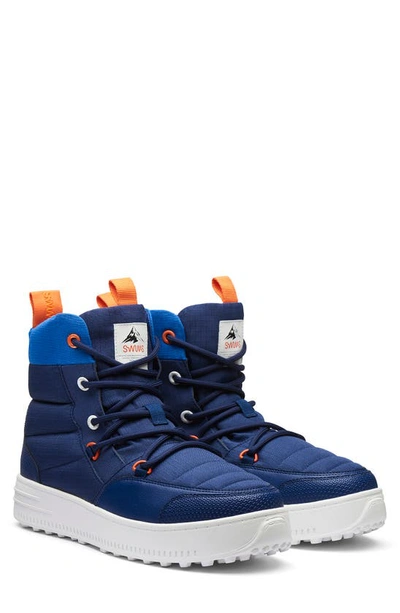 Swims Men's Snow Runner Water-resistant Quilted Boots In Navy White Orange